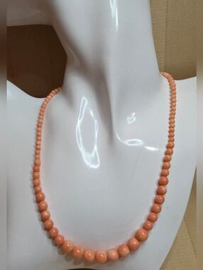 ANGEL SKIN CORAL NECKLACE 925 STERLING CLASP 16 TO 18 INCHES
